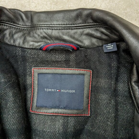 Tommy Hilfiger Black Leather Jacket - Picture 4 of 5